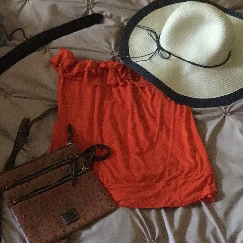 Strapless top with ruffles